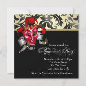 Red Black Gold Masquerade Party Invitations | Zazzle