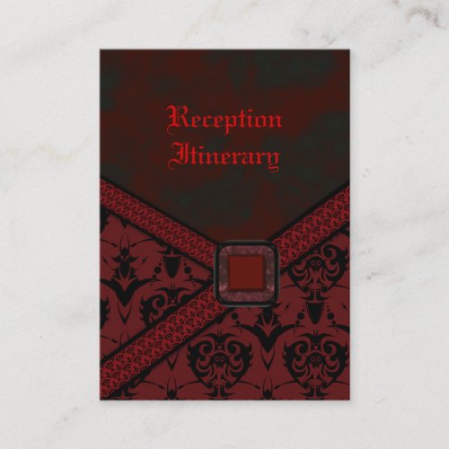 Red  Black Goth Lace Wedding Enclosure Card