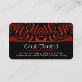 Red+Black Gothic Tribal w/ Logo Business Card (Front)