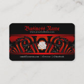 Red+Black Gothic Tribal w/ Logo Business Card (Back)
