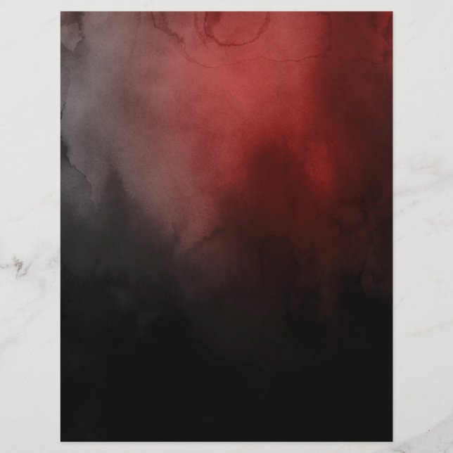 Red & Black Gothic Watercolor Dark Spell Page (Front)