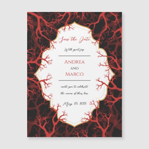 Red Black Gothic Wedding Invitation Save the Date