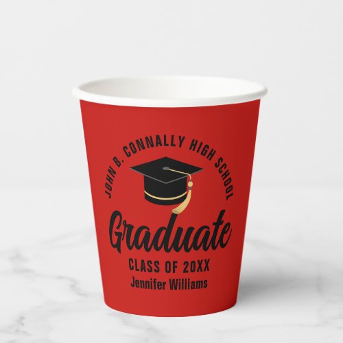 Red Black Graduate Personalized Graduation Party