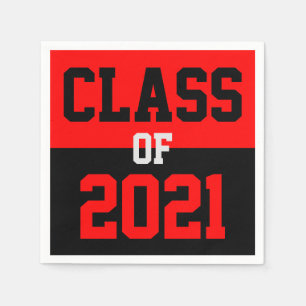 Red & Black Graduation Class of 2024 Napkins