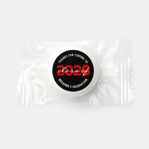 Red  Black Graduation Class of ANY YEAR Life Saver Mints