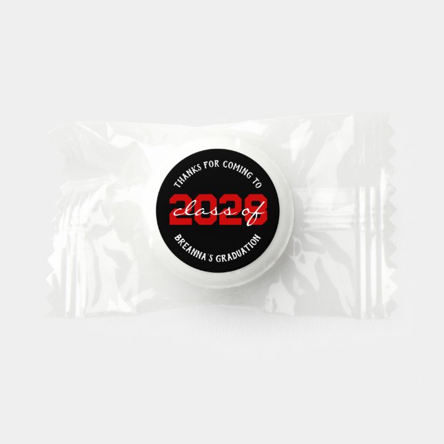 Red & Black Graduation Class of ANY YEAR Life Saver® Mints (Front)