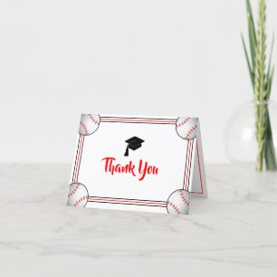 Red & Black Graduation Letterpress Thank You Card