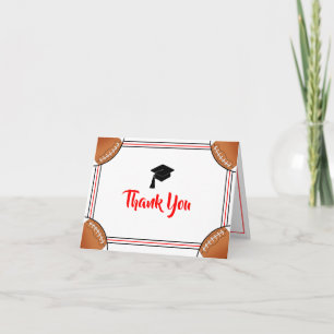 Red & Black Graduation Letterpress Thank You Card