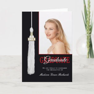 Red/Black Graduation Party Invitation Photo Card