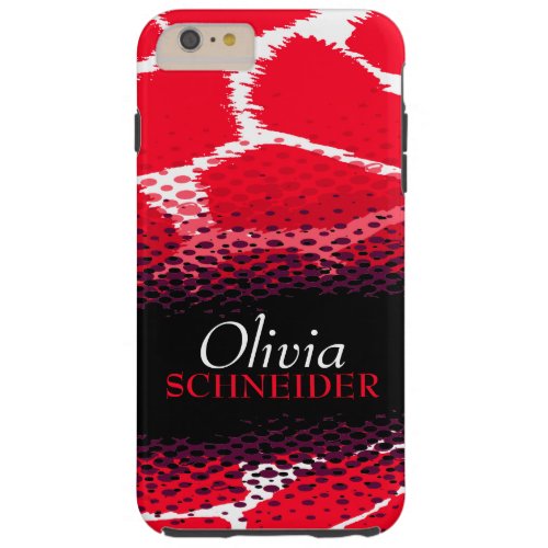 Red black graphic animal print iphone case