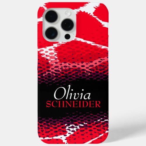 Red black graphic animal print iphone tough case