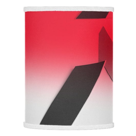 RED BLACK GRAY AND WHITE ABSTRACT LAMP SHADE (Left)