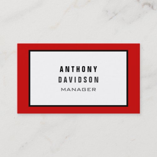 Red Black Gray Border Pattern Business Card