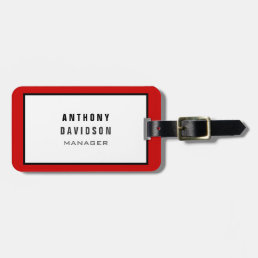 Red Black Gray Border Pattern Business Card Luggage Tag