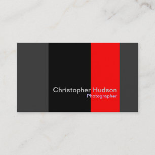 Red Black Gray Photography Business Card