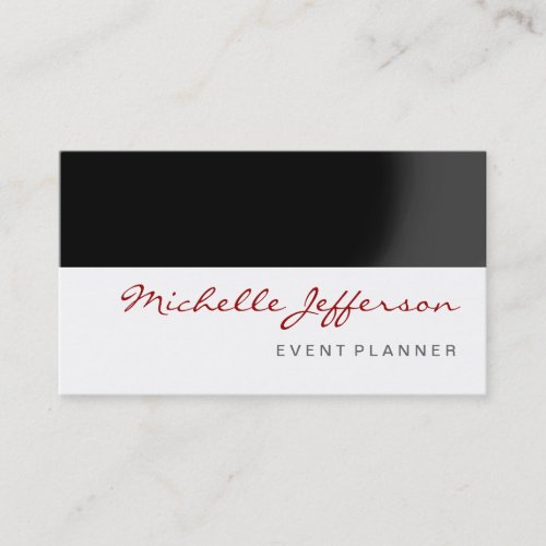 Red Black Gray White Event Planner Business Card