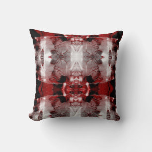 Red Black Gray White Native American Southwest Loo Throw Pillow