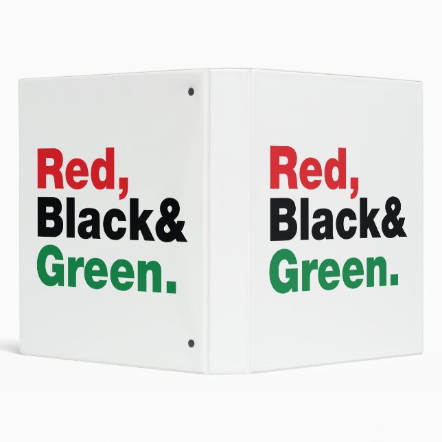 Red, Black & Green. 3 Ring Binder (Background)