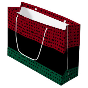 RED BLACK GREEN 7 DAYS OR KWANZAA LARGE GIFT BAG