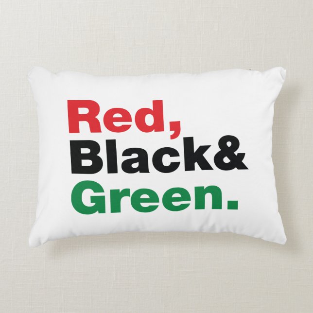 Red, Black & Green. Accent Pillow (Front)