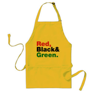 Red, Black & Green. Adult Apron