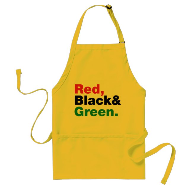 Red, Black & Green. Adult Apron (Front)