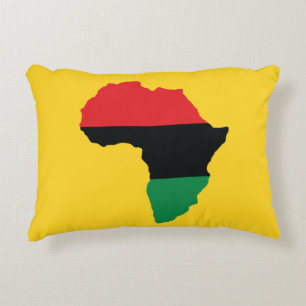 Red, Black & Green Africa Flag Accent Pillow