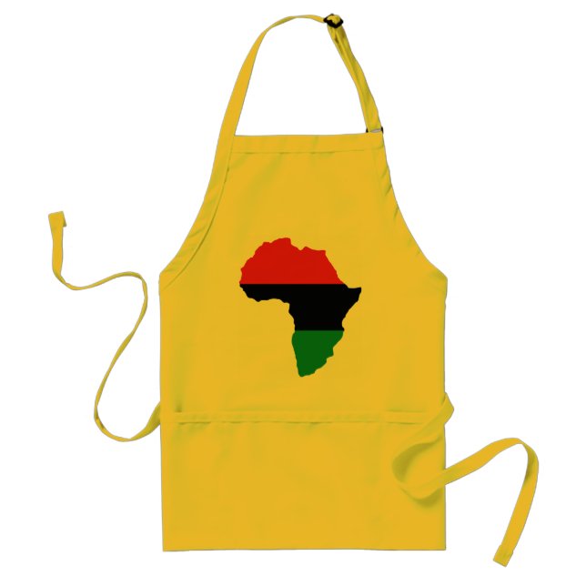 Red, Black & Green Africa Flag Adult Apron (Front)