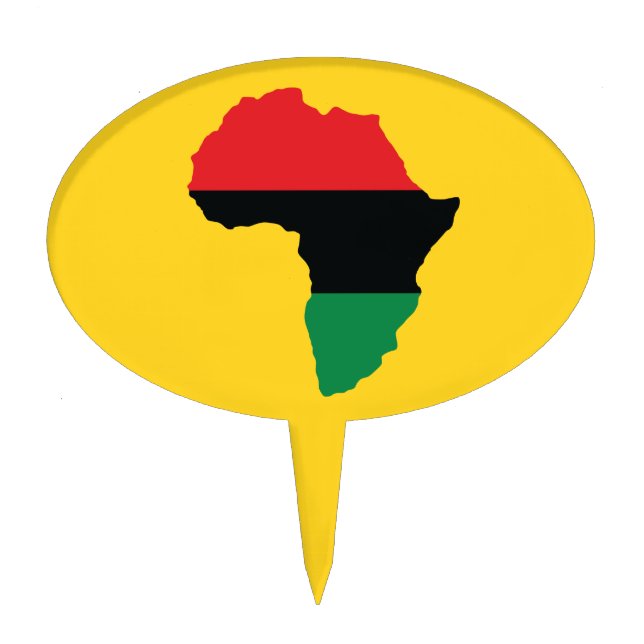 Red, Black & Green Africa Flag Cake Topper (Front)