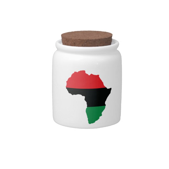 Red, Black & Green Africa Flag Candy Jar (Front)