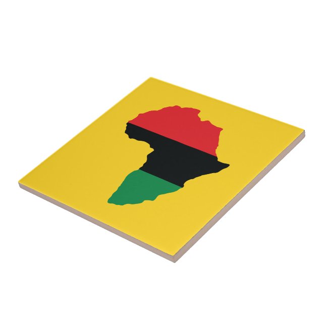 Red, Black & Green Africa Flag Ceramic Tile (Side)