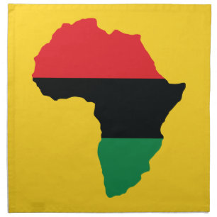 Red, Black & Green Africa Flag Napkin
