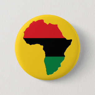 Red, Black & Green Africa Flag Pinback Button