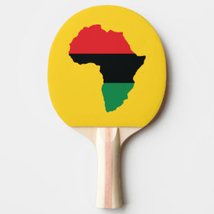 Red, Black & Green Africa Flag Ping Pong Paddle