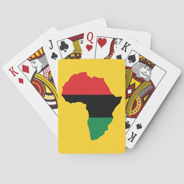 Red, Black & Green Africa Flag Poker Cards (Back)