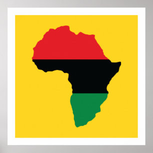 Red, Black & Green Africa Flag Poster