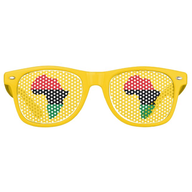 Red, Black & Green Africa Flag Retro Sunglasses (Front)