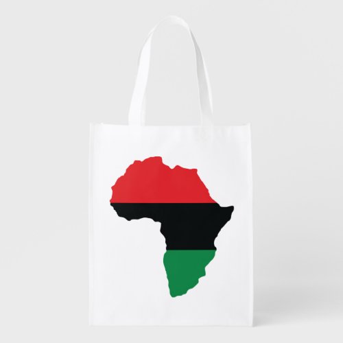 Red Black  Green Africa Flag Reusable Grocery Bag