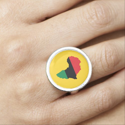 Red Black  Green Africa Flag Ring