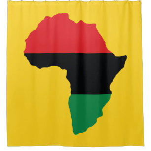 Red, Black & Green Africa Flag Shower Curtain