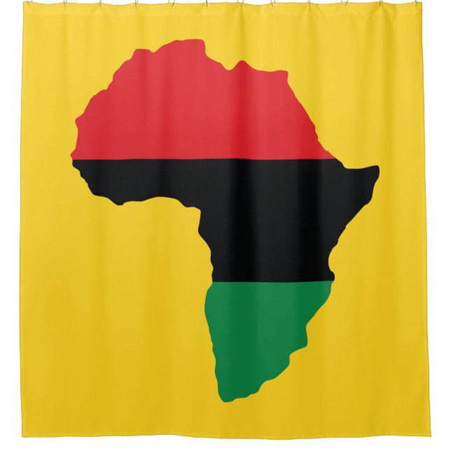 Red, Black & Green Africa Flag Shower Curtain (Front)