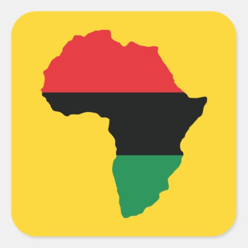 Red Black  Green Africa Flag Square Sticker