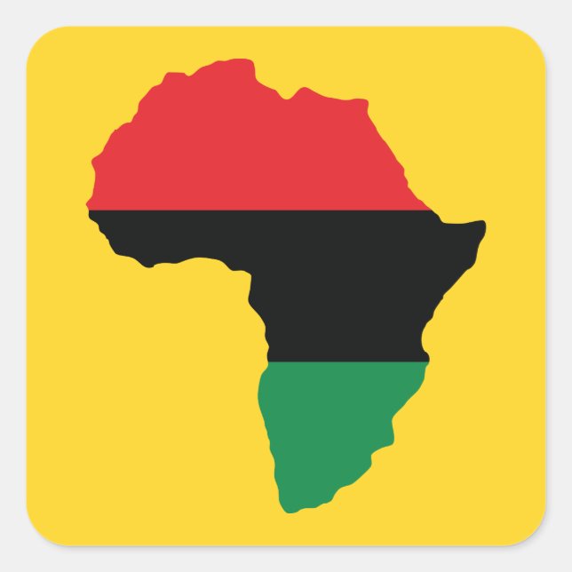 Red, Black & Green Africa Flag Square Sticker (Front)