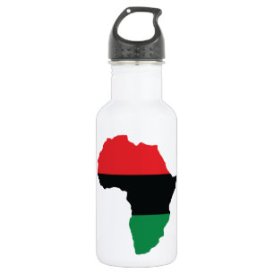 Red, Black & Green Africa Flag Stainless Steel Water Bottle
