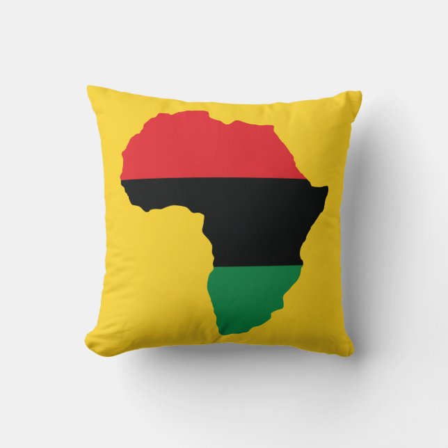 Red, Black & Green Africa Flag Throw Pillow (Front)