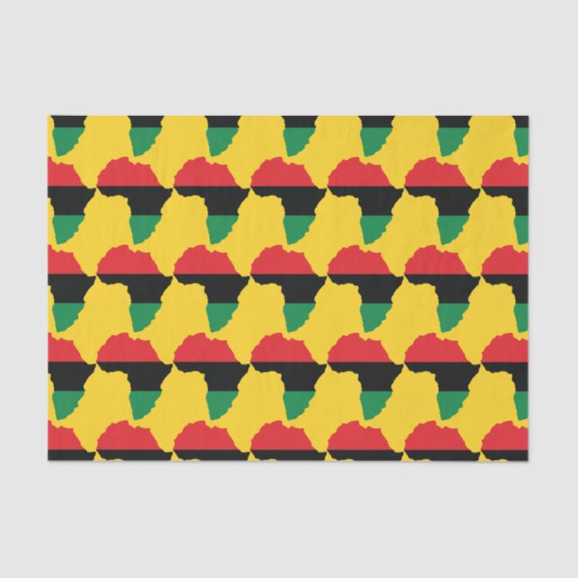 Red, Black & Green Africa Flag Tissue Paper (Front)