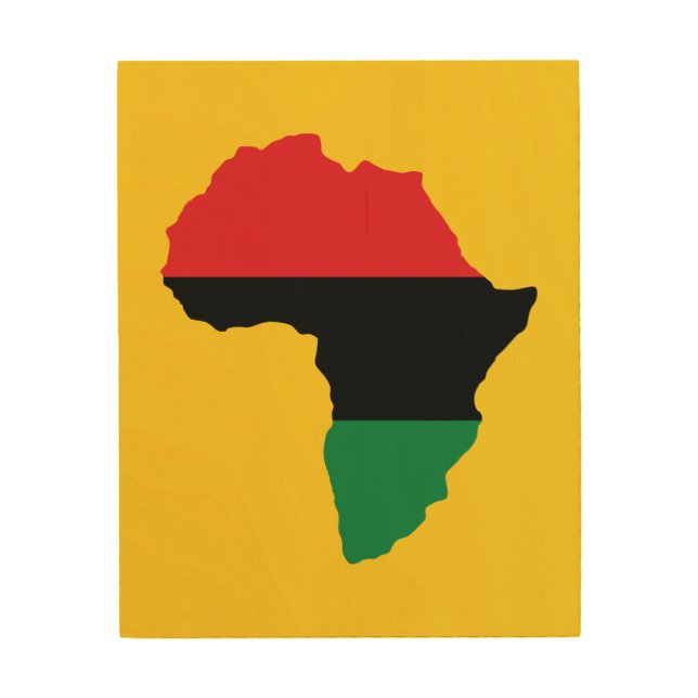 Red, Black & Green Africa Flag Wood Wall Decor (Front)
