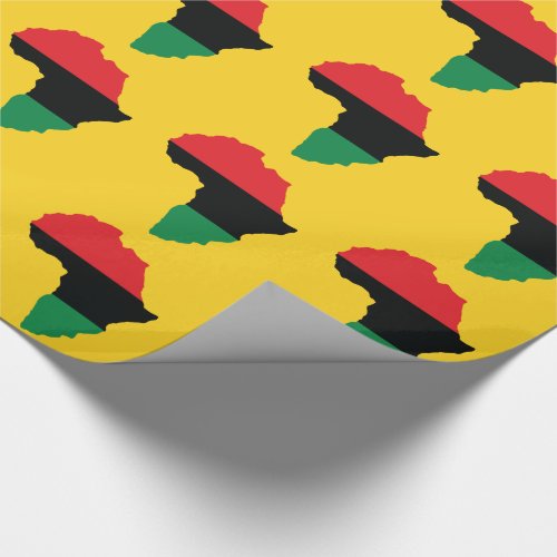 Red Black  Green Africa Flag Wrapping Paper