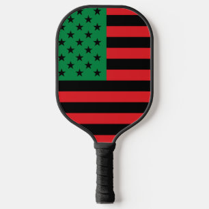 Red Black Green African American Flag Pickleball Paddle