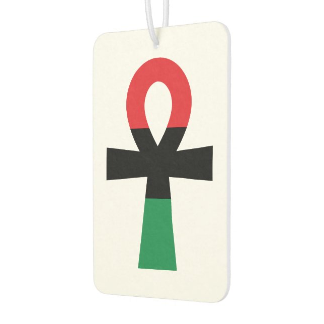 Red, Black & Green Ankh Air Freshener (Left)